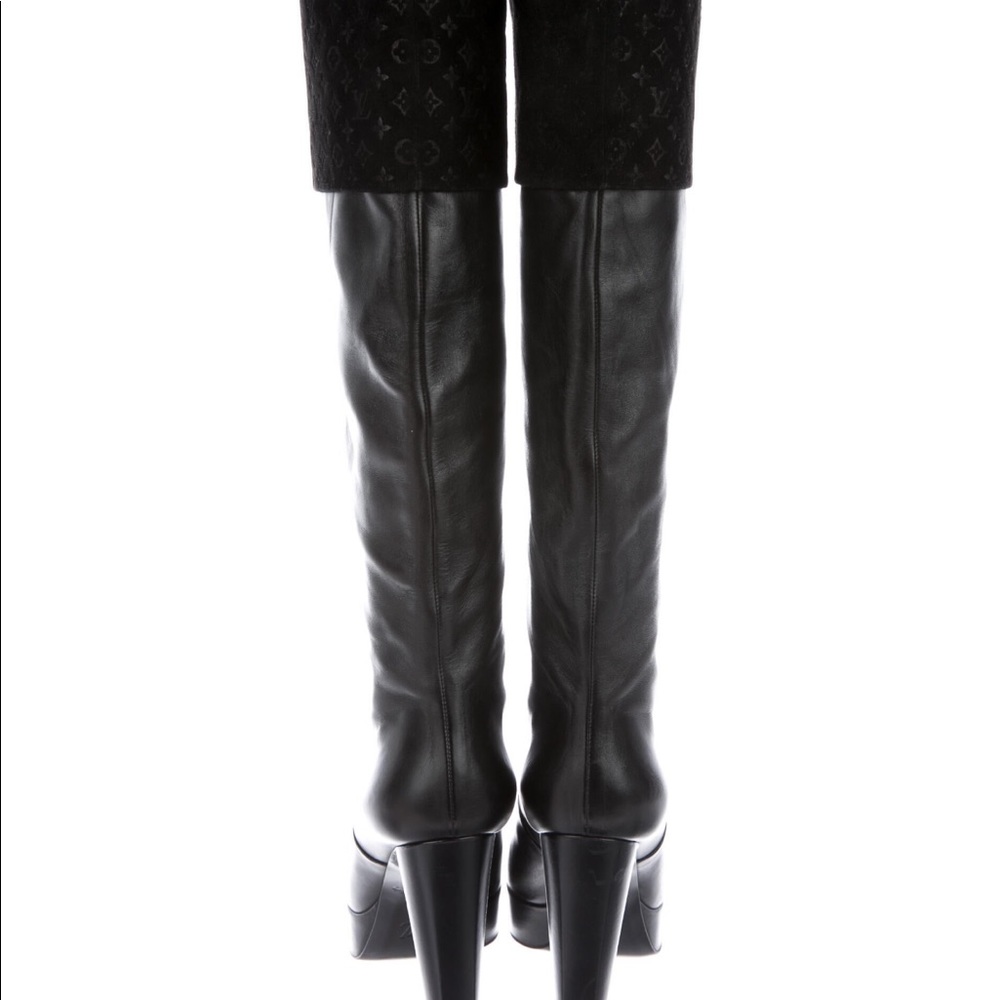 Louis Vuitton monogram knee-high platform boots